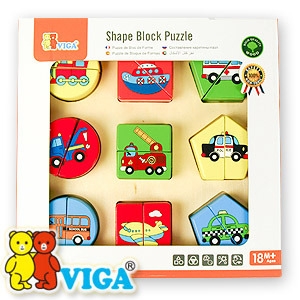 [VIGA] 교통 도형 맞추기 퍼즐 오감놀이 원목교구 퍼즐놀이