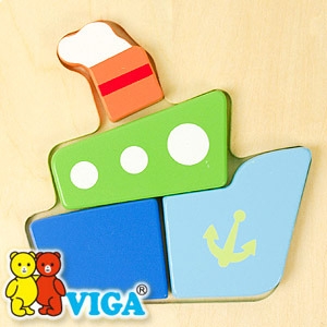 [VIGA] 베이비 보트 퍼즐 오감놀이 원목교구 퍼즐놀이