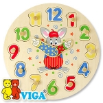 [VIGA] 시계 꼭지퍼즐 오감놀이 원목교구 퍼즐놀이