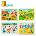 [VIGA] 사계절 퍼즐 (봄,여름,가을,겨울) 오감놀이 원목교구 퍼즐놀이