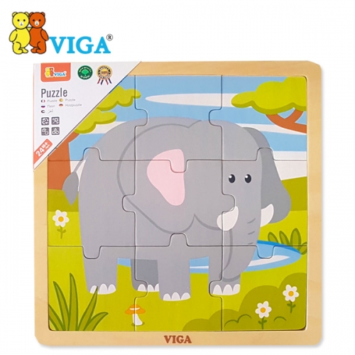 [VIGA] 9피스퍼즐 - 코끼리 오감놀이 원목교구 퍼즐놀이