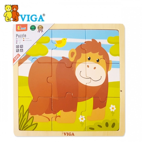 [VIGA] 9피스퍼즐 - 고릴라 오감놀이 원목교구 퍼즐놀이