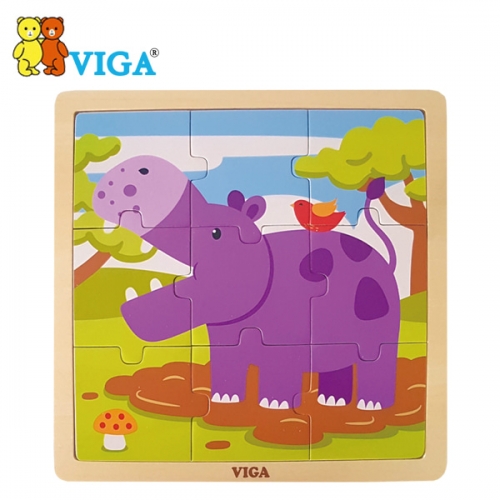 [VIGA] 9피스퍼즐 - 하마 오감놀이 원목교구 퍼즐놀이