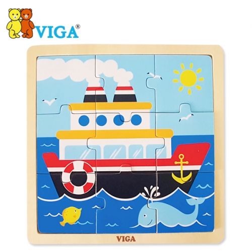 [VIGA] 9피스퍼즐 - 배 오감놀이 원목교구 퍼즐놀이