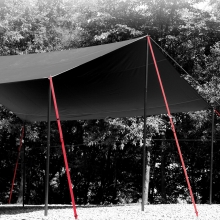 [구형-화이트라인색상] 휴캠핑 일반형 타프 웨빙 스트링 4조세트 텐트 줄 스트랩 끈 로프