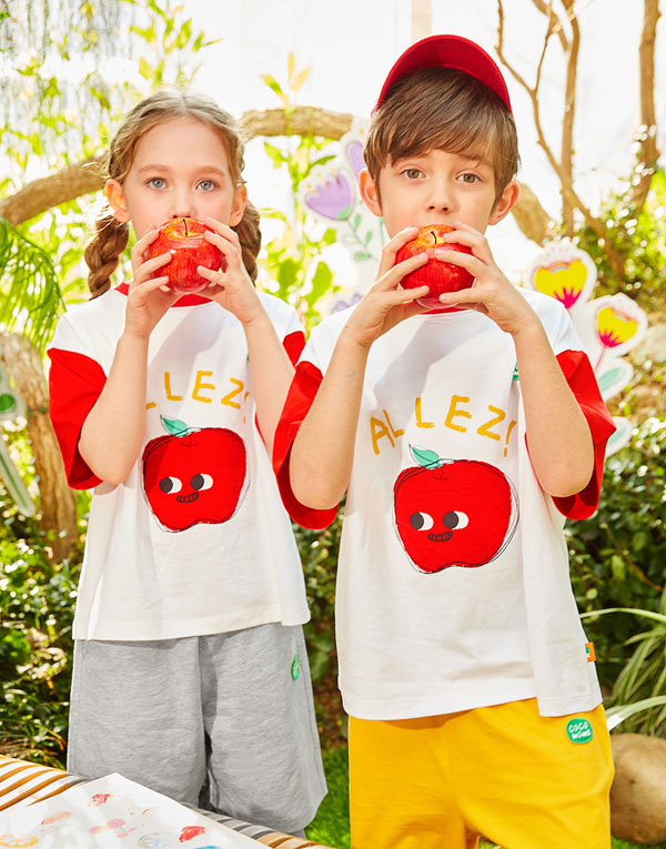 코코모메<BR/>배색반팔티셔츠[CCM1005]