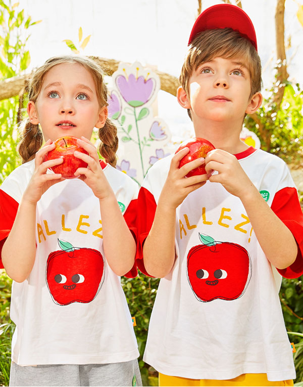 코코모메<BR/>배색반팔티셔츠[CCM1005]