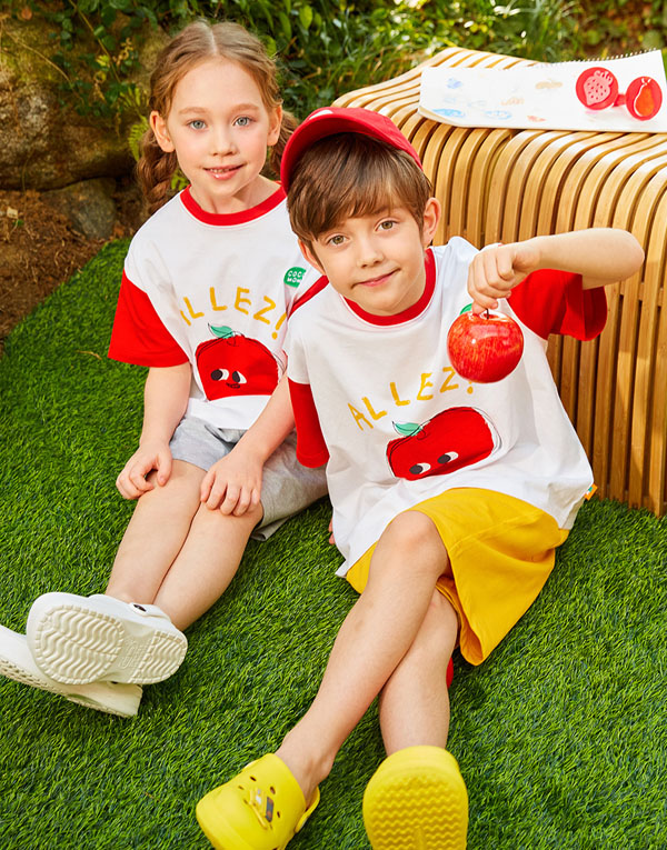 코코모메<BR/>배색반팔티셔츠[CCM1005]