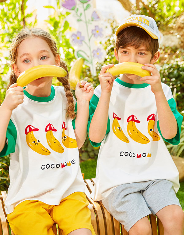 코코모메<BR/>배색반팔티셔츠[CCM1005]