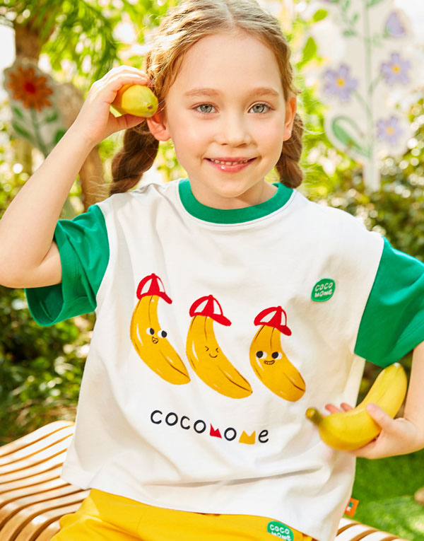 코코모메<BR/>배색반팔티셔츠[CCM1005]