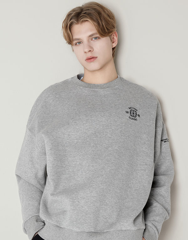 보디히트-기모맨투맨티(오버핏)[UMZ7006]