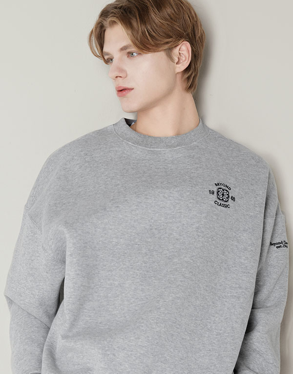 보디히트-기모맨투맨티(오버핏)[UMZ7006]