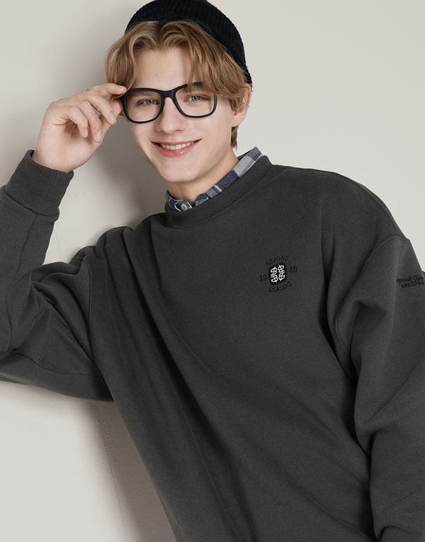 보디히트-기모맨투맨티(오버핏)[UMZ7006]