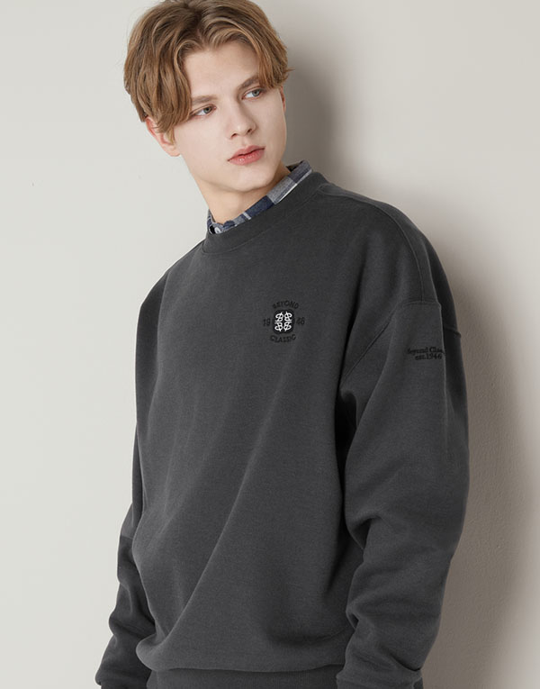 보디히트-기모맨투맨티(오버핏)[UMZ7006]