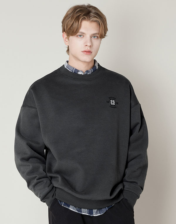 보디히트-기모맨투맨티(오버핏)[UMZ7006]