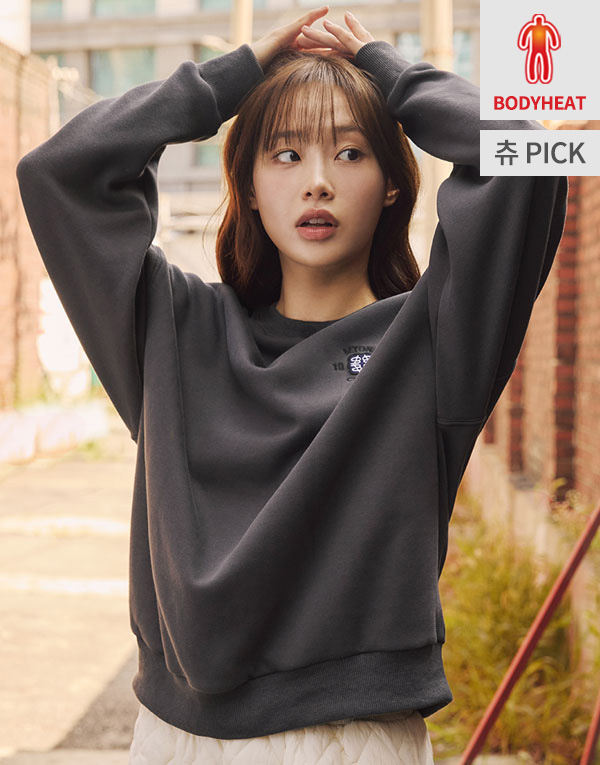 보디히트-기모맨투맨티(오버핏)[UMZ7006]