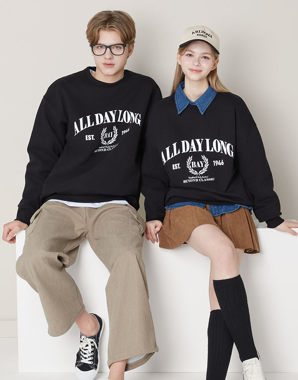 보디히트-올데이기모맨투맨(오버핏)[UMZ7007]