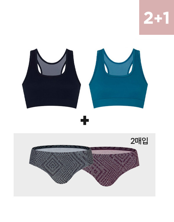 스포츠-브라2매+스포츠-삼각1매(2매입)[WPD4012]