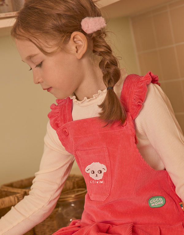 코코모메<BR/>코듀로이-멜빵원피스[CCM2016]