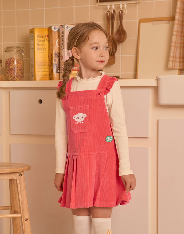 코코모메<BR/>코듀로이-멜빵원피스[CCM2016]