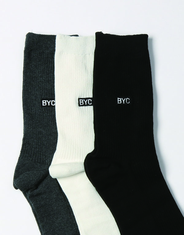 블랙로고양말(3매)[OES1015]