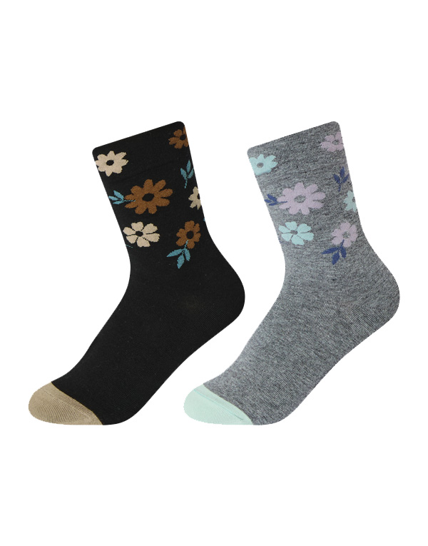 꽃패턴-중목양말(2매)[SWS1152]