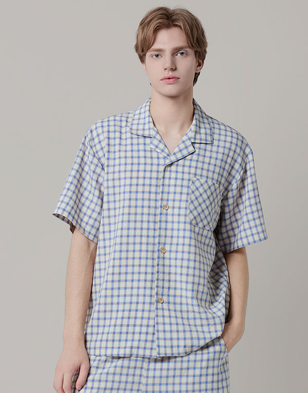 선염 체크 반팔잠옷세트[NSZ1003]