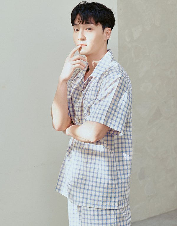 선염 체크 반팔잠옷세트[NSZ1003]