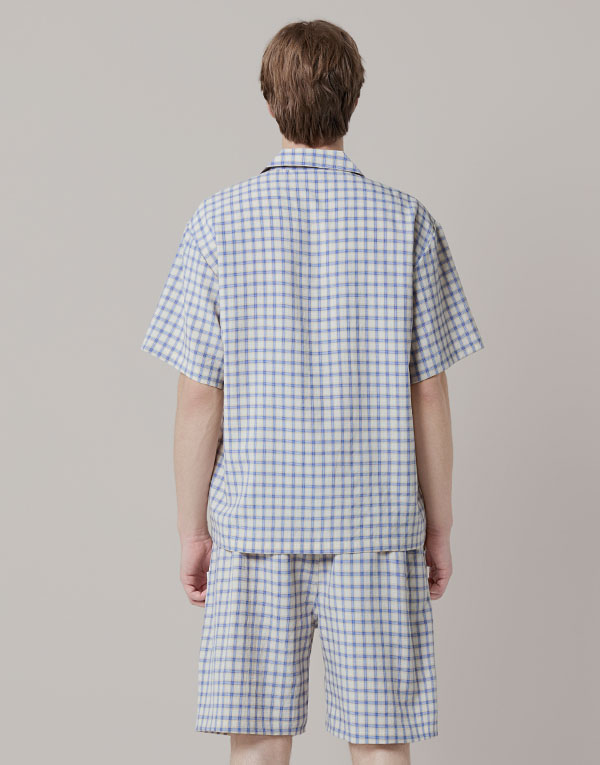 선염 체크 반팔잠옷세트[NSZ1003]