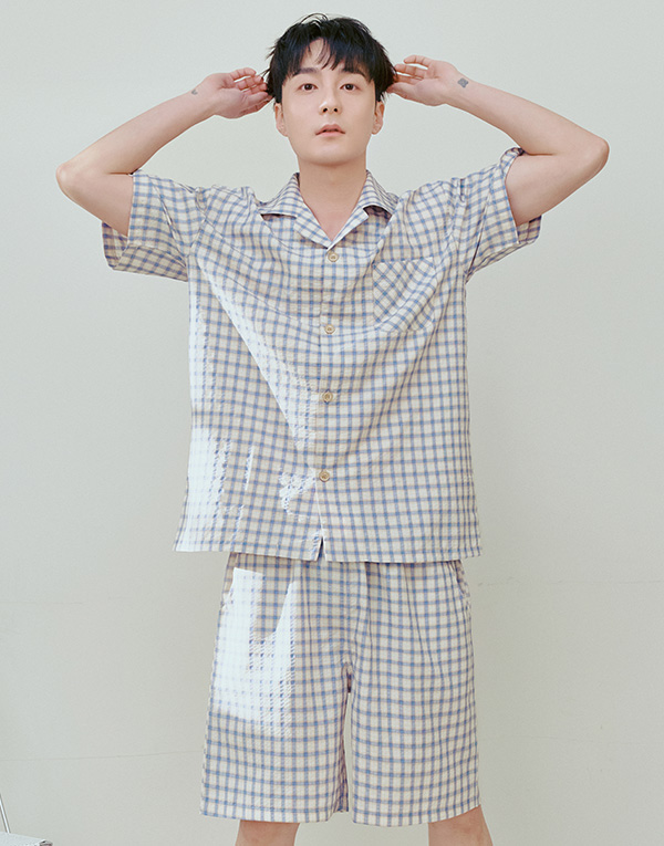 선염 체크 반팔잠옷세트[NSZ1003]