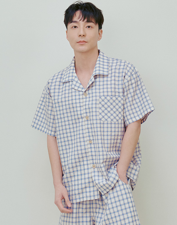 선염 체크 반팔잠옷세트[NSZ1003]