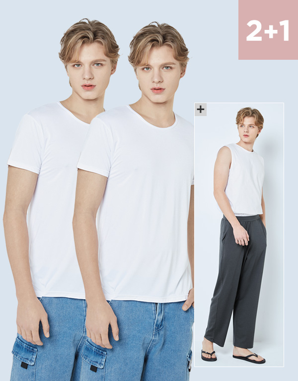  쿨웨어  보디드라이-남U넥티2매+공용9부슬랙스1매[ODS0003]