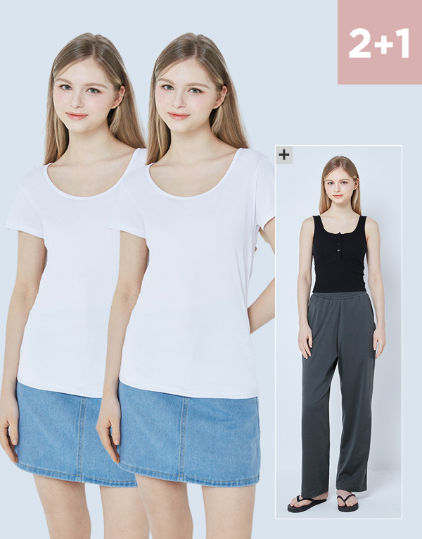  쿨웨어  보디드라이-여U넥티2매+공용9부슬랙스1매[ODS0015]