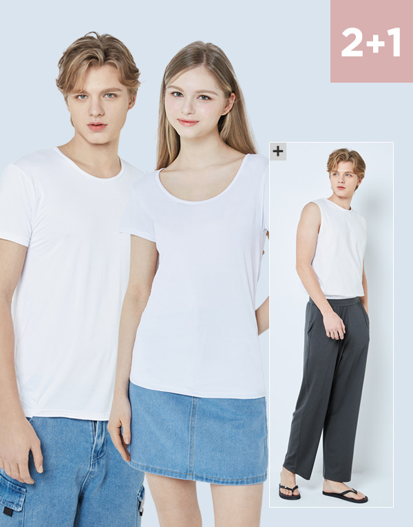  쿨웨어  보디드라이-남U넥티1매+여U넥티1매+공용9부슬랙스1매[ODS0003]