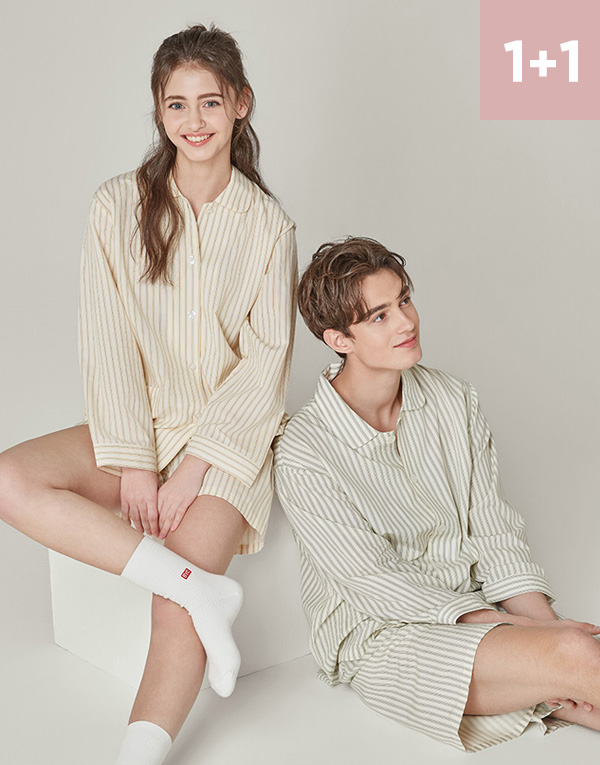 1+1 면레이온-커플잠옷세트