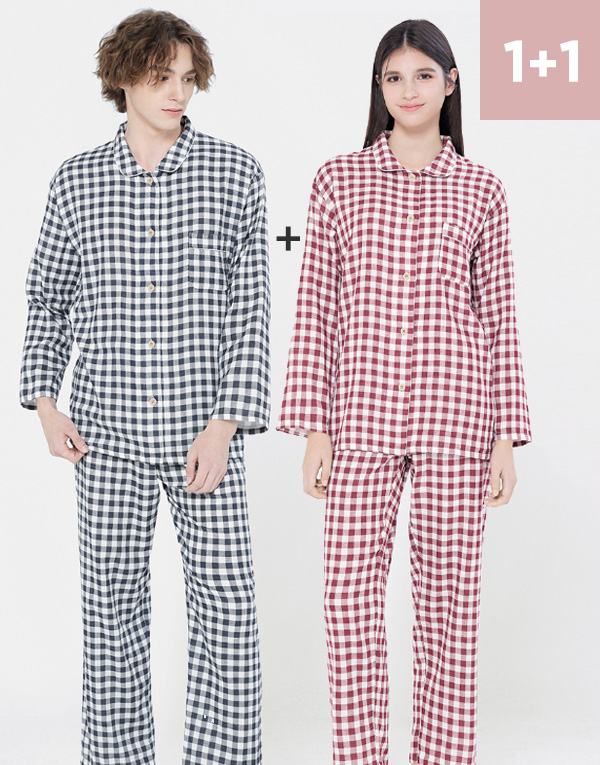 1+1 거즈면-커플세트잠옷