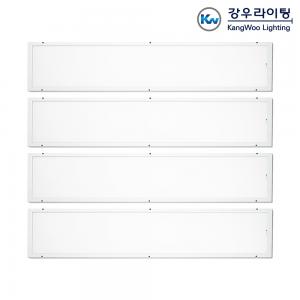 강우라이팅 LED 초슬림 직부평판 무타공 직하 면조명 50W 1285x320방등 거실등 무타공설치 플리커프리 주광색 4개