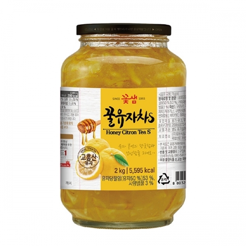 꽃샘 꿀유자차S 2kg 1박스(6개)