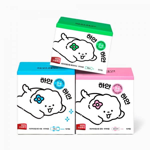 [하얀하얀X스노우독] 하얀하얀 3팩 세트 10%할인 (대/중/라 3팩선택)