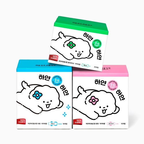 [하얀하얀X스노우독] 하얀하얀 3팩 세트 10%할인 (대/중/라 3팩선택)