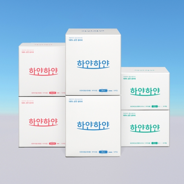 하얀하얀 6팩 세트 22%할인 (대형/중형/라이너 중 6팩선택)
