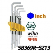 WIHA 볼L육각렌치세트inch(인치) 매직링 SB369R SZ13 (0.05-3/8