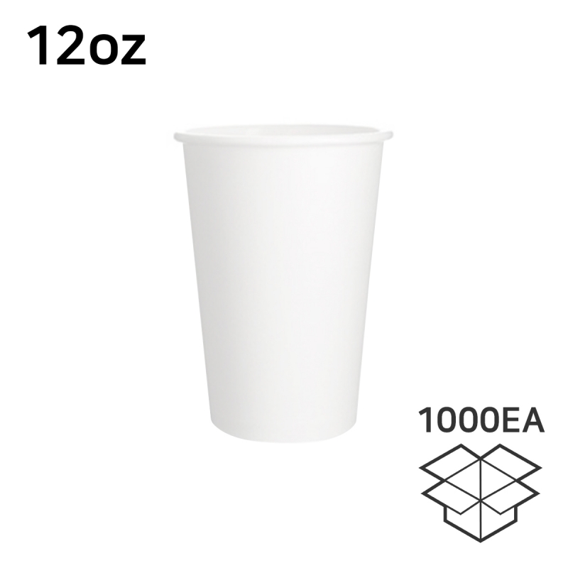 12온스 흰색 무지 테이크아웃컵종이컵 핫컵 1박스 1000개