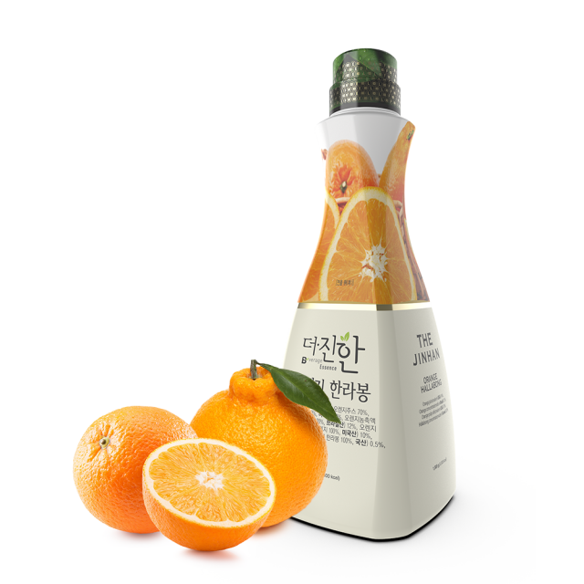 웰파인 더진한 오렌지 한라봉 주스 에이드 농축액 스무디 음료 베이스 시럽 과즙 1.5kg