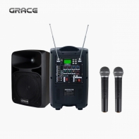 GRACE 그레이스 EG-210 이동식 휴대용 충전식 앰프 스피커 2채널 무선마이크세트