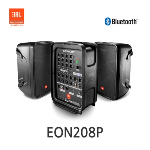 JBL EON208P 제이비엘 정식수입품 파워드 믹서 포함 액티브 스피커 포터블 PA 시스템 블루투스