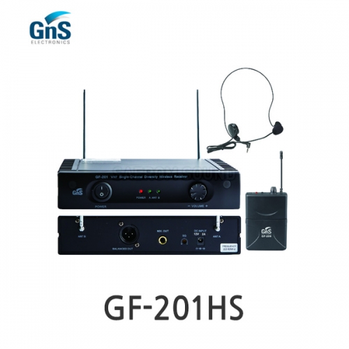 GNS GF-201HS 200MHz 채널고정형 싱글채널 헤드셋 타입 무선마이크