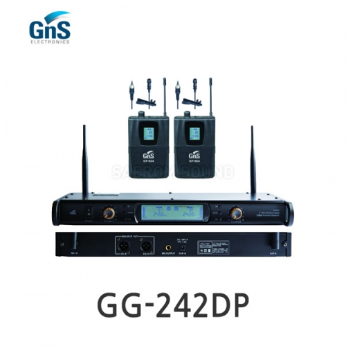 GNS GG-242DP 2.4GHz 채널가변형 듀얼채널 2x 핀 타입 무선마이크