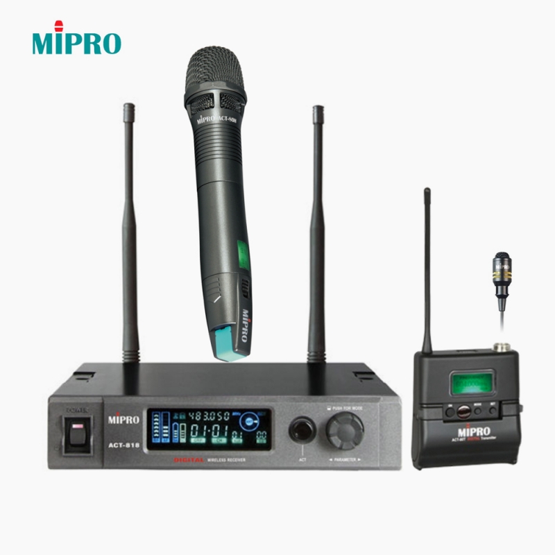 MIPRO 미프로 ACT-818 1채널 무선마이크 시스템 900MHz 무선핸드마이크 무선핀마이크 ACT-80H ACT-80T