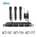 MIPRO ACT-747 ACT-71H ACT-71T 4채널 무선마이크 세트 무선핸드마이크 무선핀마이크 900MHz